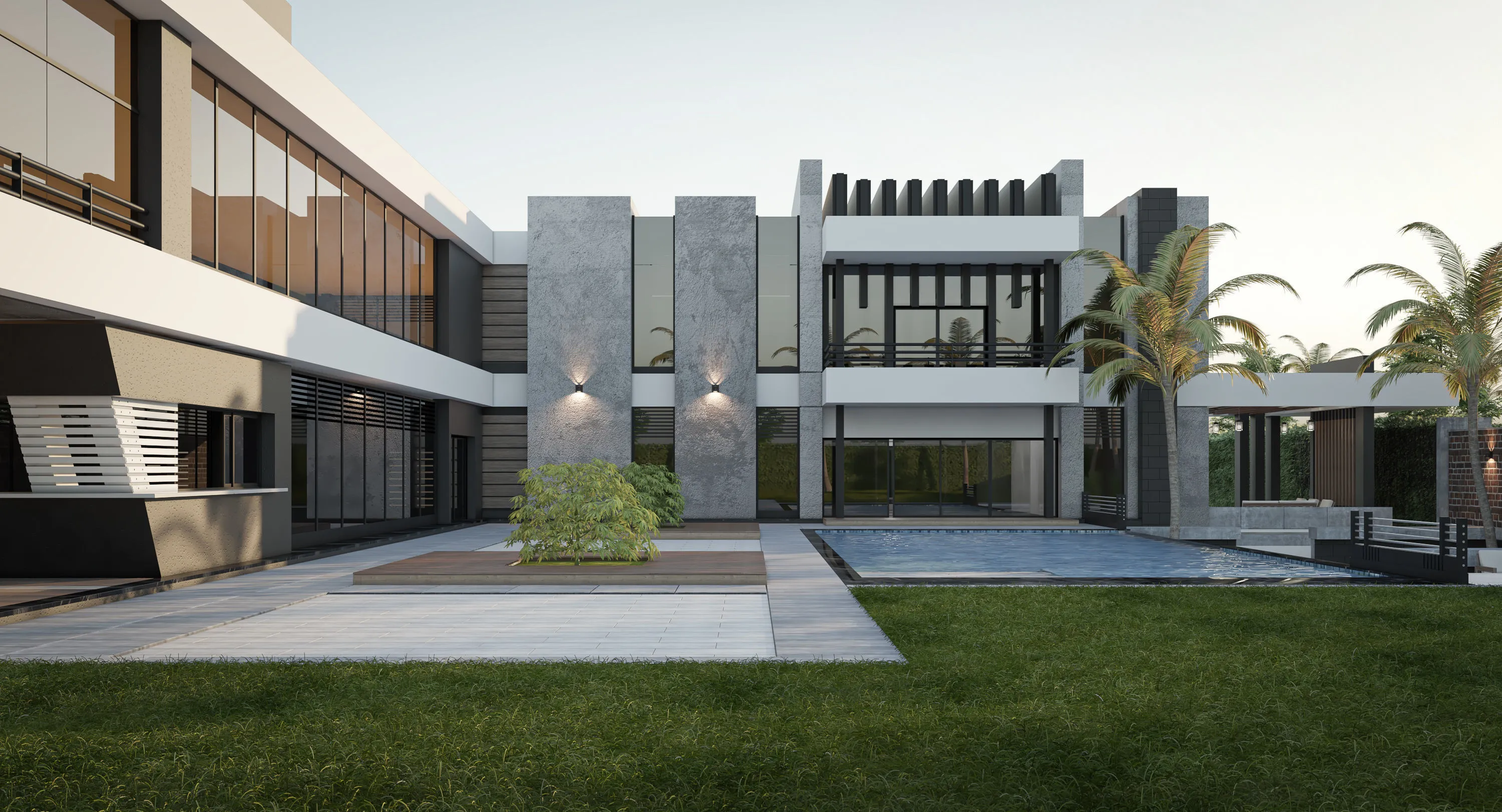 Project: Casa Ventana - left view of front drive